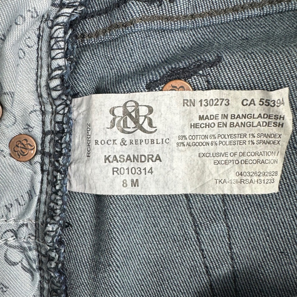 Rock & Republic Kasandra Dark Wash Bootcut Jeans Size 8M R010314 - Picture 7 of 8